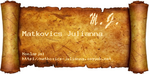 Matkovics Julianna névjegykártya