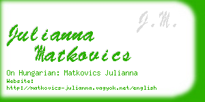 julianna matkovics business card